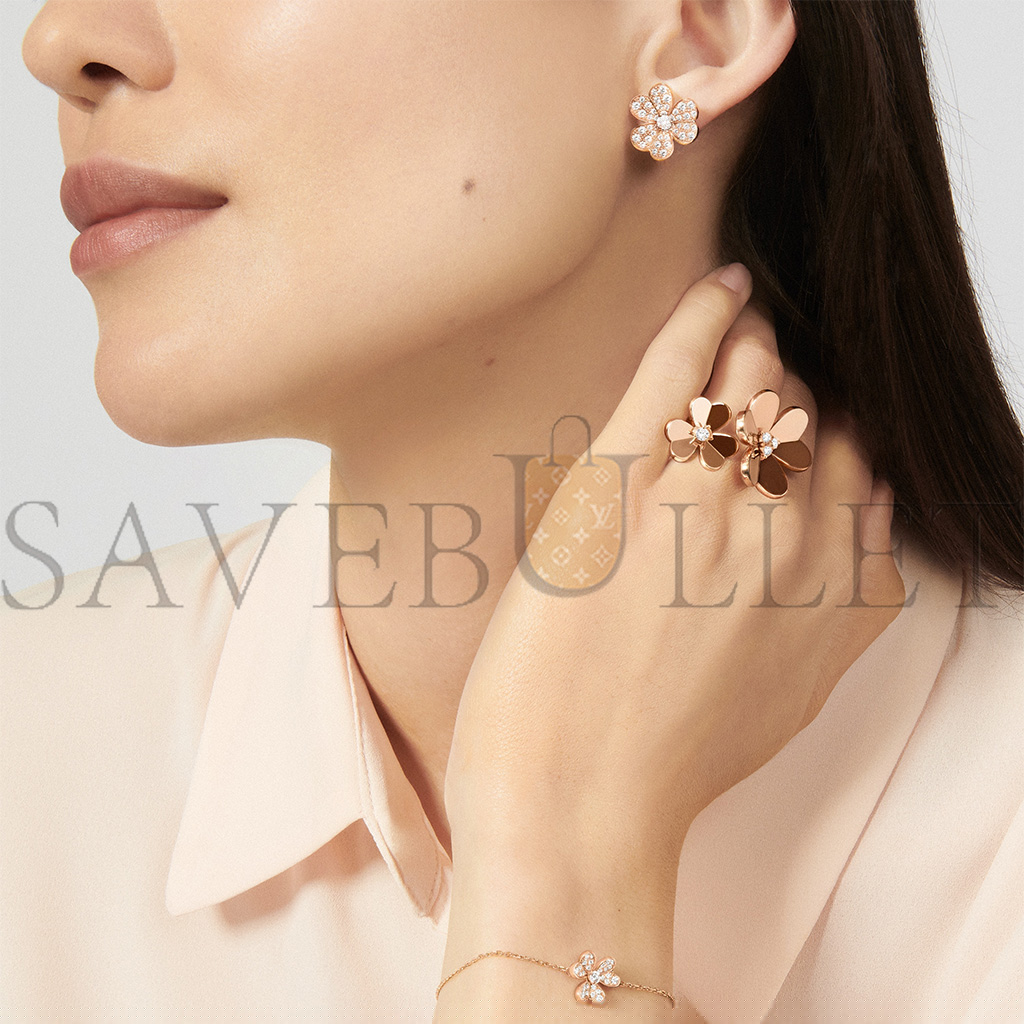 v*n cl*f arpels frivole earrings, small model - rose gold, Di*m*nd  vcarp7rm00